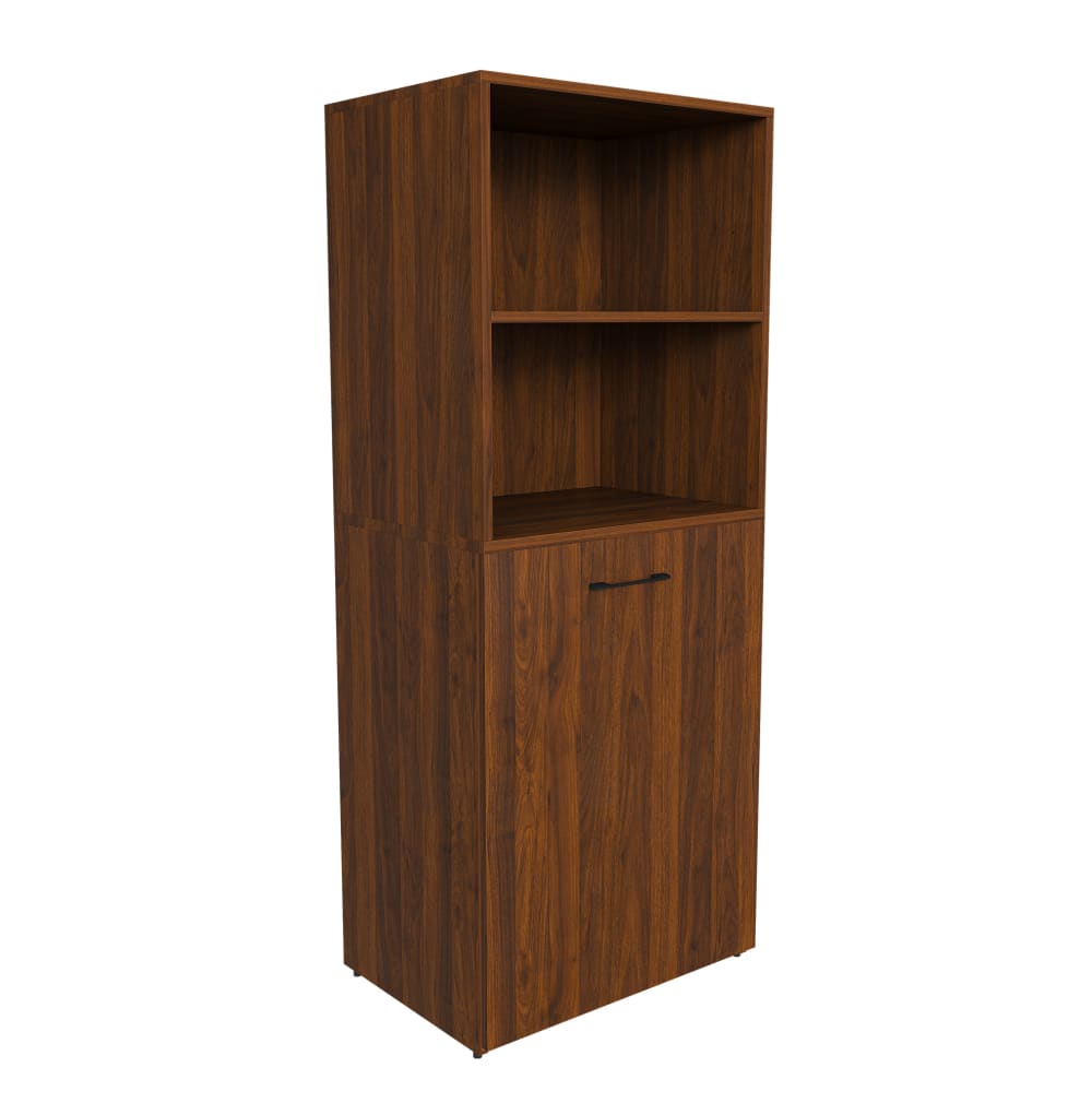Bureau extensible 126x55x136 cm avec niche ouverte, mdf, noyer