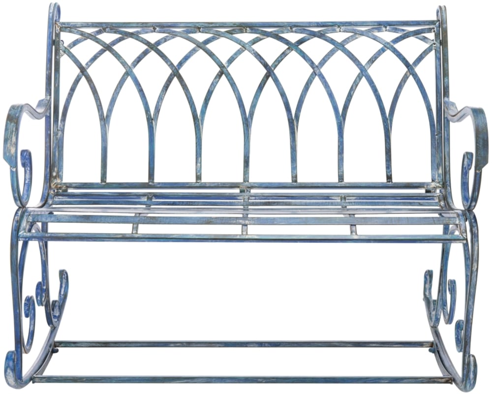 Banc extérieur en fer, bleu mousse Banc extérieur en fer, bleu mousse