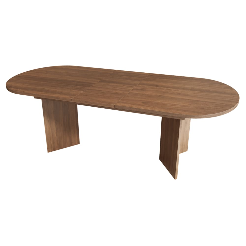 Table à manger extensible 140/180x90 cm, pour 4 à 8 personnes, noyer