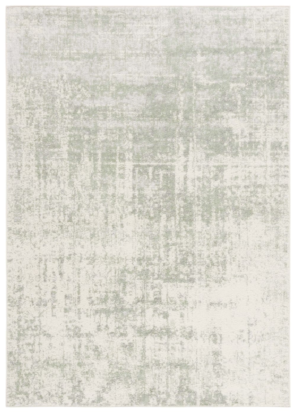 Tapis abstrait moderne en polypropylène vert/blanc, 183 x 244 cm