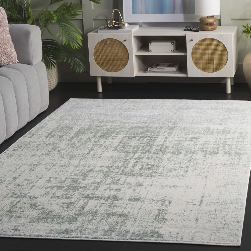 Tapis abstrait moderne en polypropylène vert/blanc, 183 x 244 cm — vue 4