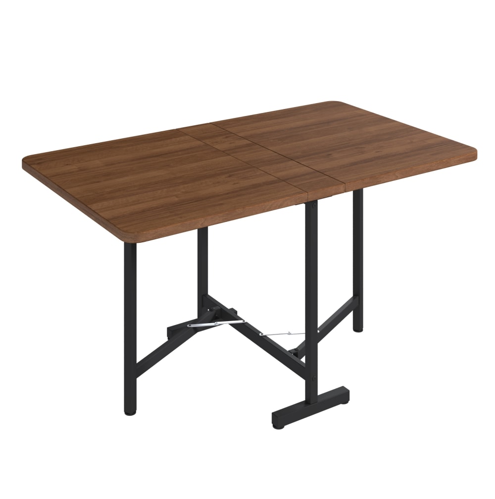 Table de salle à manger extensible 120 cm, pliable, en mdf, noyer