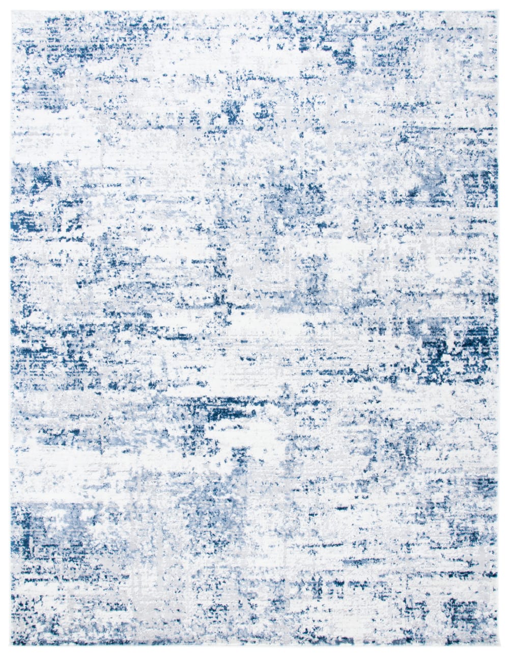 Tapis contemporain en polypropylène blanc/bleu, 236 x 305 cm