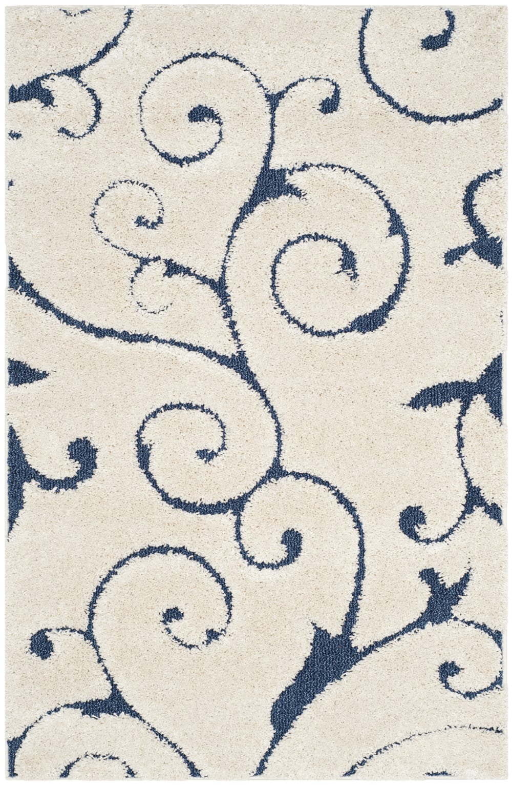 Tapis en polypropylène beige/bleu, 99 x 160 cm