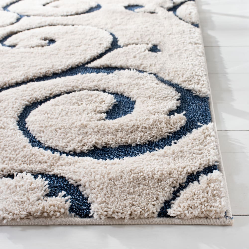 Tapis en polypropylène beige/bleu, 99 x 160 cm — vue 3