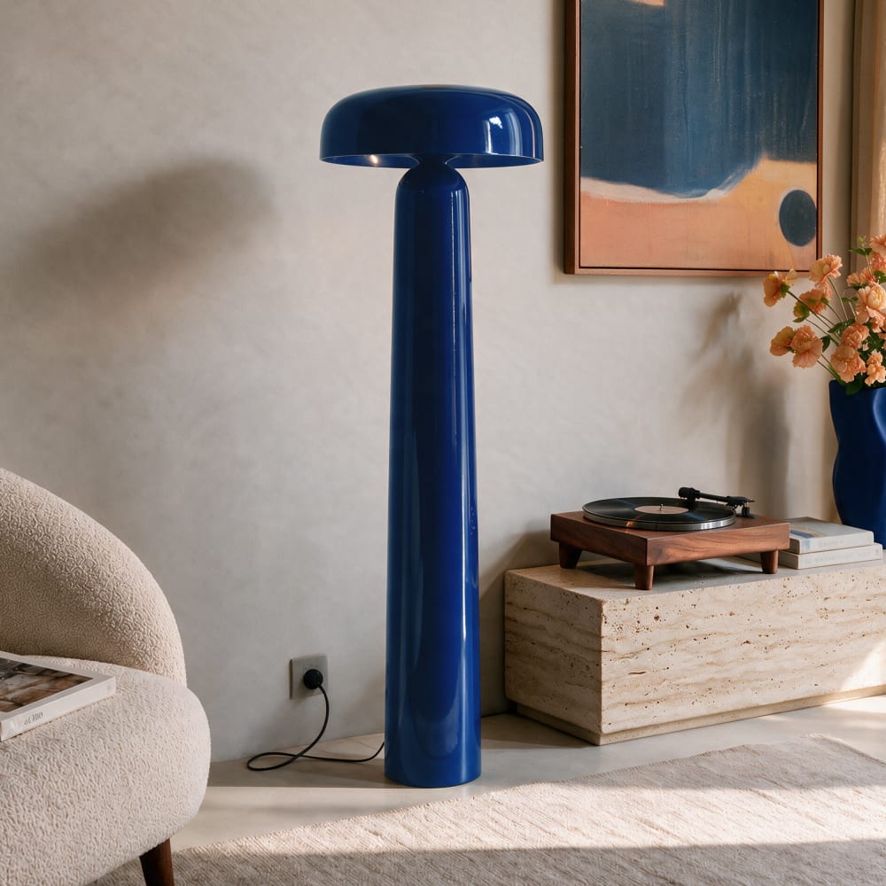 Lampadaire en métal bleu foncé — vue 3