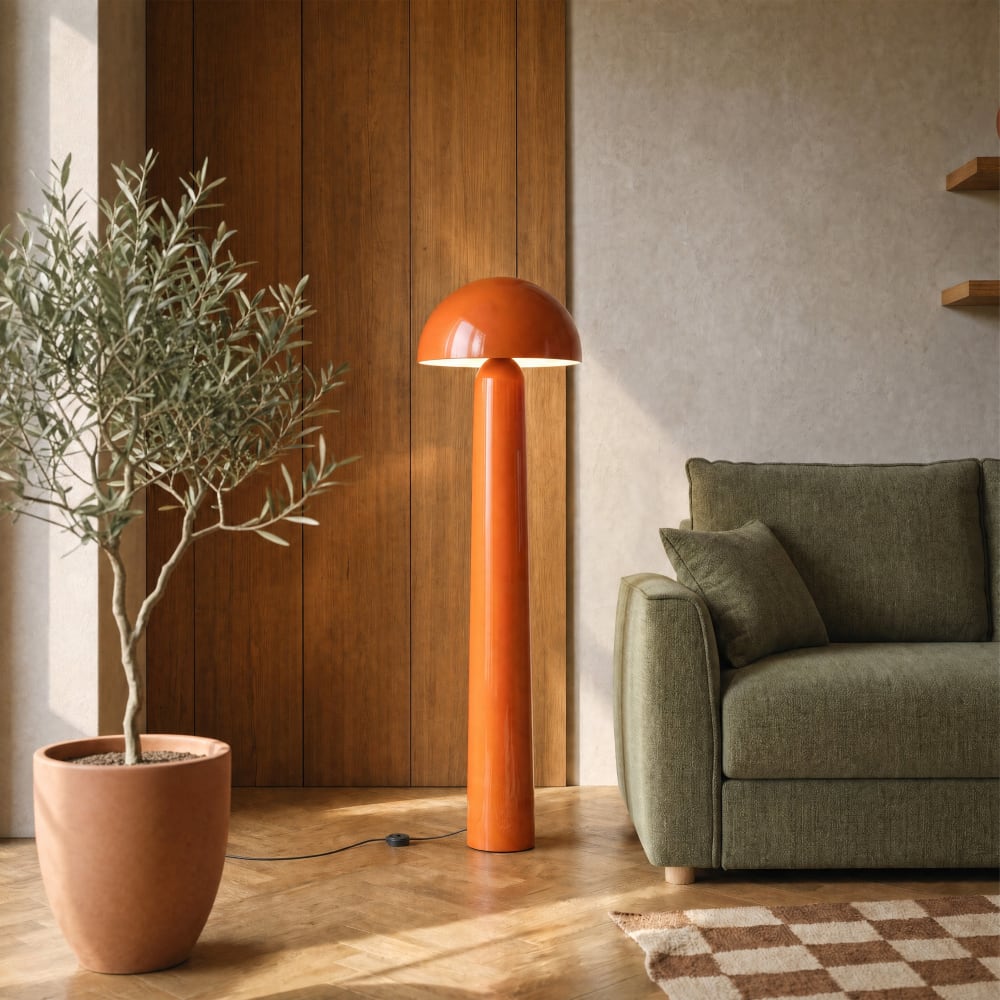 Lampadaire en métal orange — vue 3