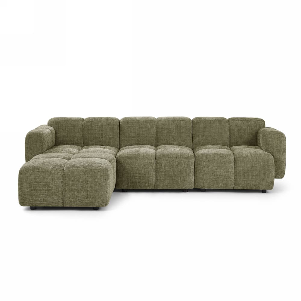 Canapé d'angle réversible en tissu 4 places vert Canapé d'angle réversible en tissu 4 places vert