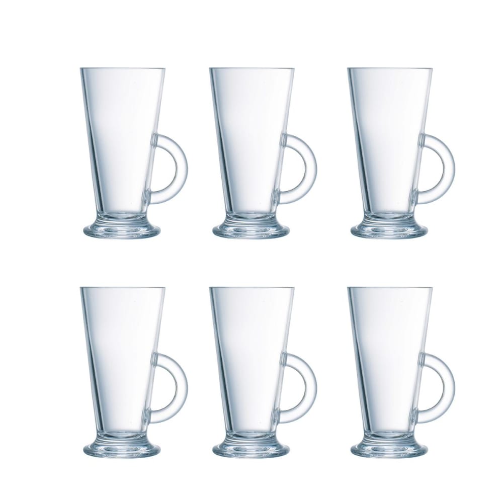 set 6 tazas altas vidrio templado transparentes 29 cl