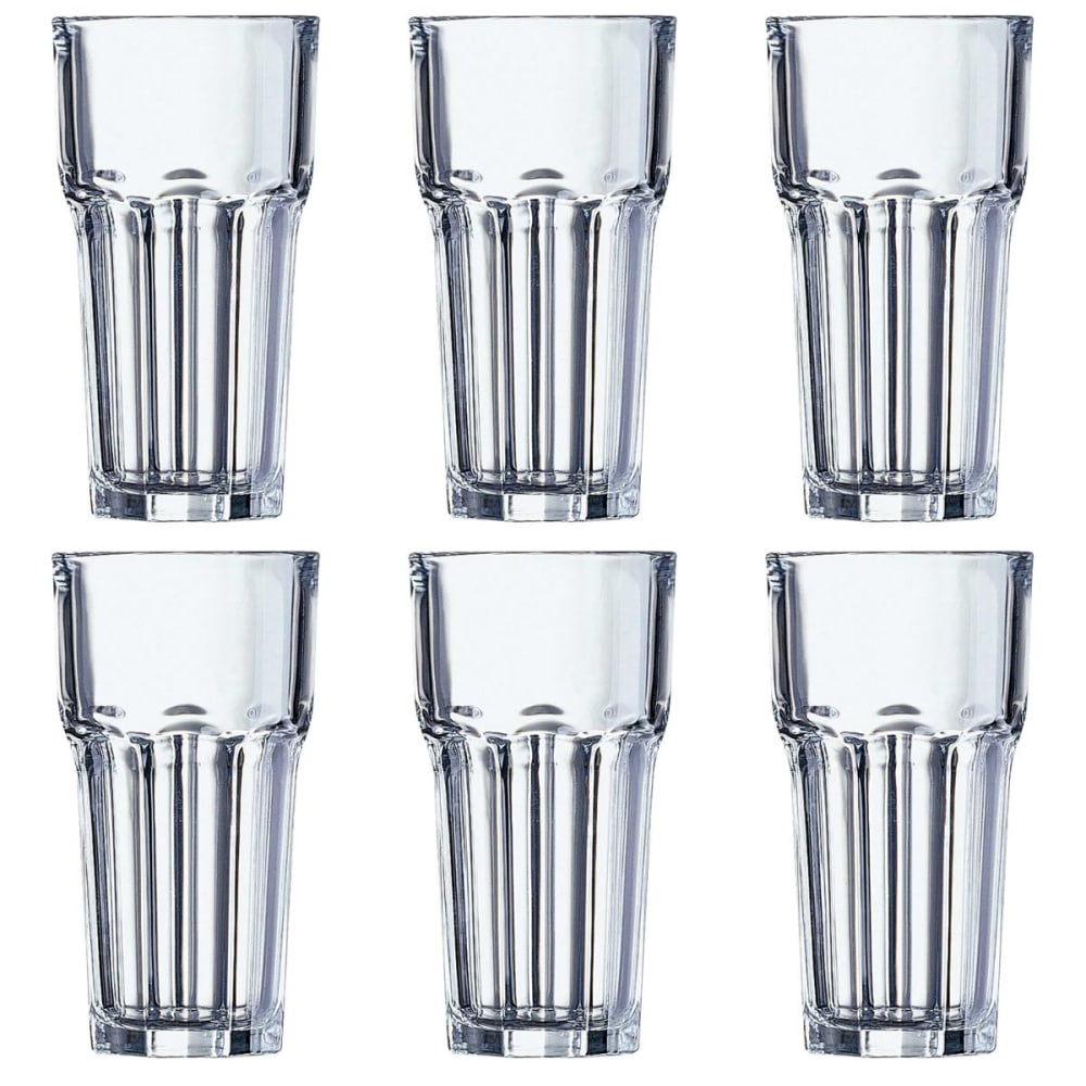 juego de 6 vasos altos vidrio templado 31 cl