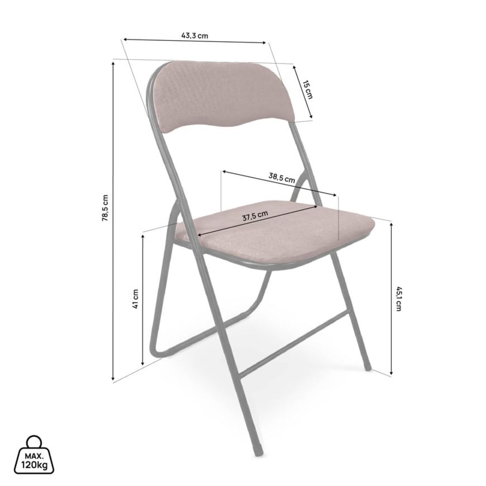 6er-Set Klappstühle Gepolstert Stoff Braun - Maisons Du Monde