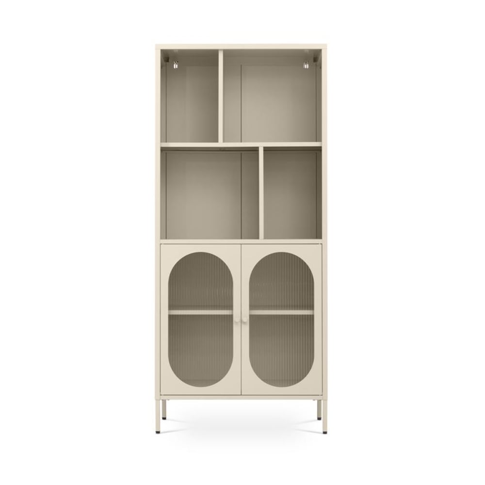 SICAAN Bücherregal Industriell Metall Beige H180 cm Beige Pes - Polyester