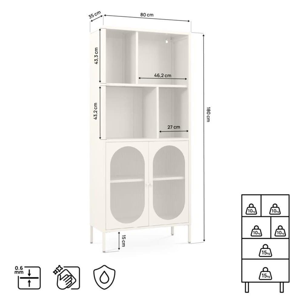 Bücherregal Industriell Metall Beige H180 cm - Maisons Du Monde