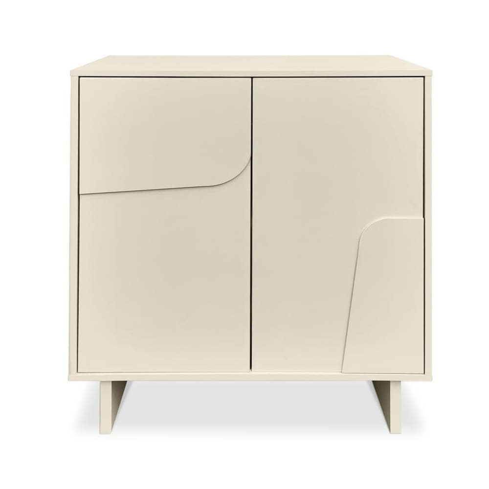 SICAAN Sideboard Melaminbeschichtet Beige 80 cm 2 Türen Beige Pes - Polyester