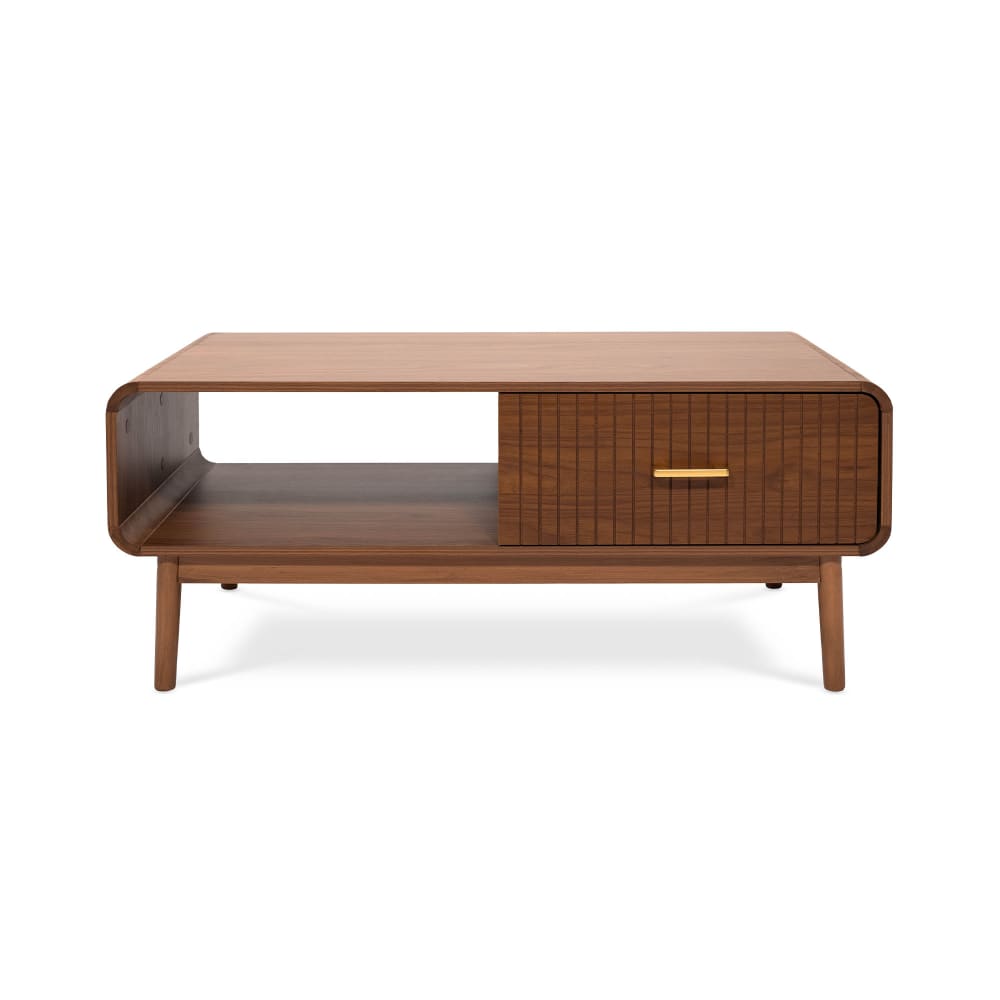 SICAAN Couchtisch Retro Walnuss style modern Braun Spanplatte