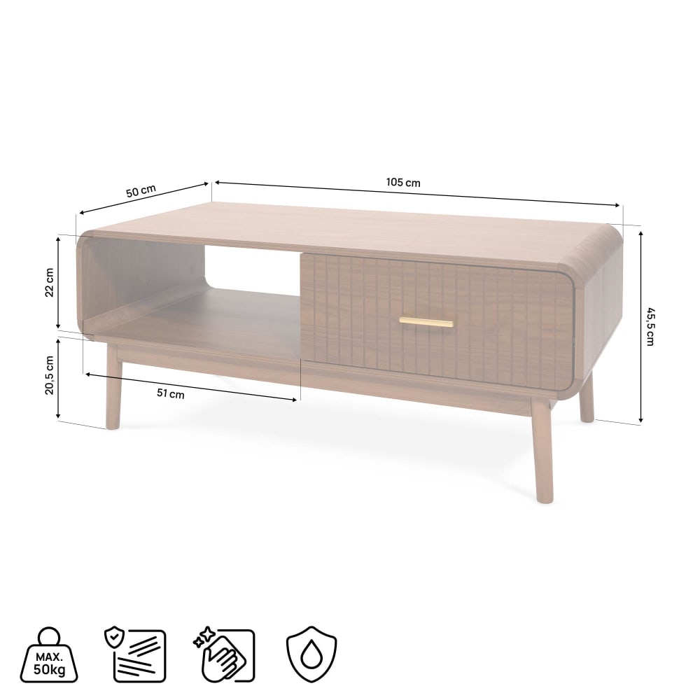 Couchtisch Retro Walnuss - Maisons Du Monde