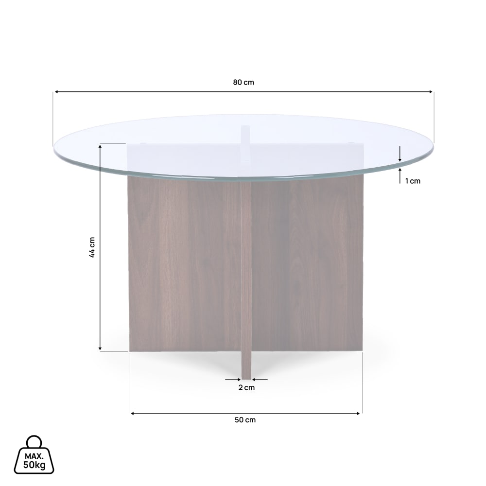 Couchtisch Modern Klarglas Nussbaum - Maisons Du Monde