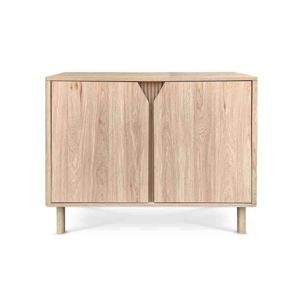 SICAAN Sideboard Skandinavisch Eichen-Optik 2 Türen 100 cm Beige Pes - Polyester