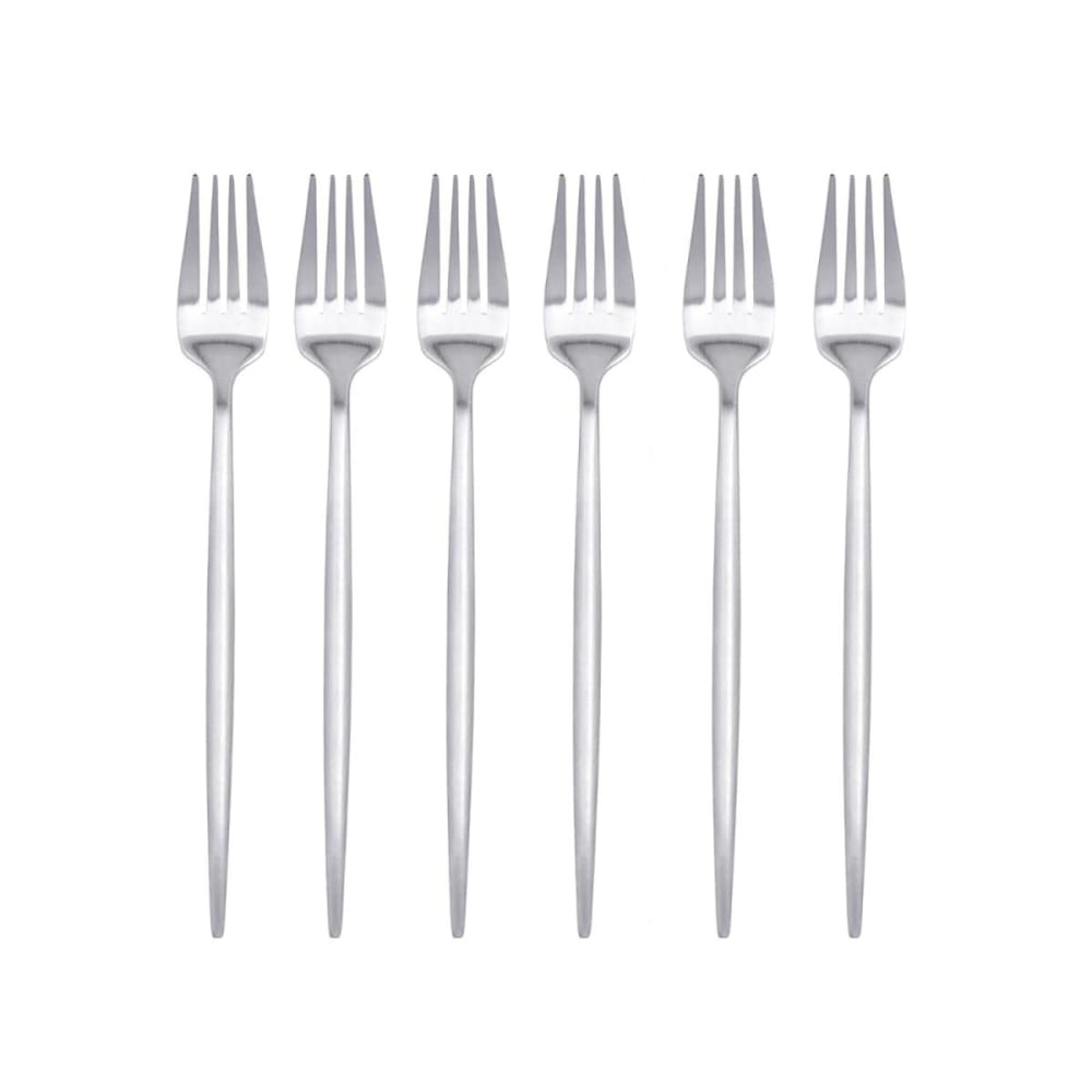 set 6 tenedores mesa acero inoxidable 19x3x2 cm