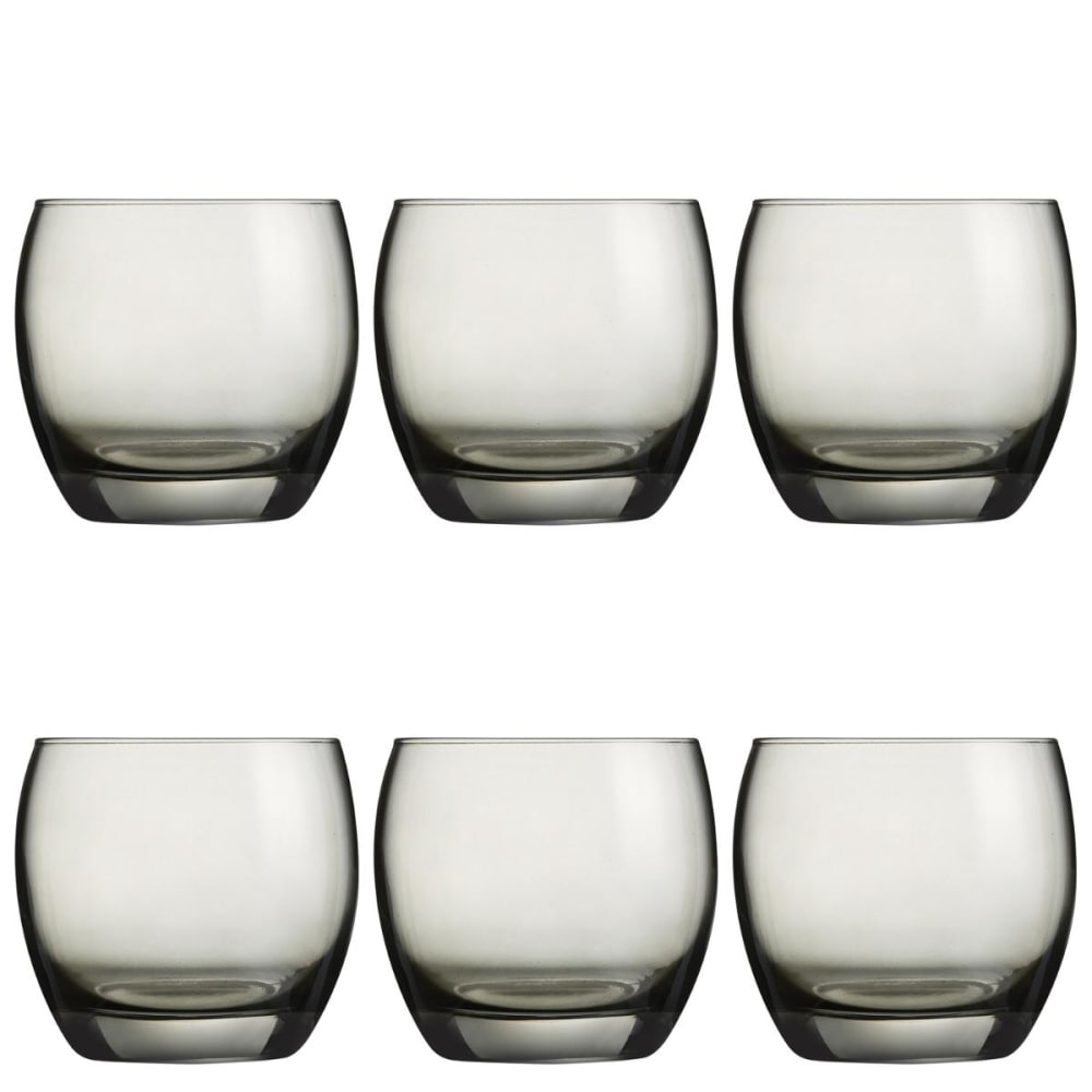 juego de 6 vasos bajos vidrio gris 32 cl