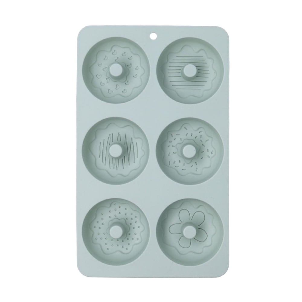 molde 6 donuts silicona verde 27x16x3 cm