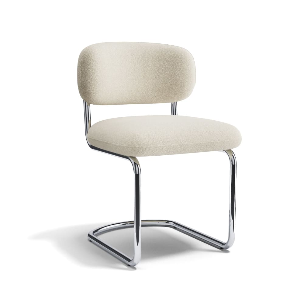 Lot de 2 chaises en bouclette crème Lot de 2 chaises en bouclette crème