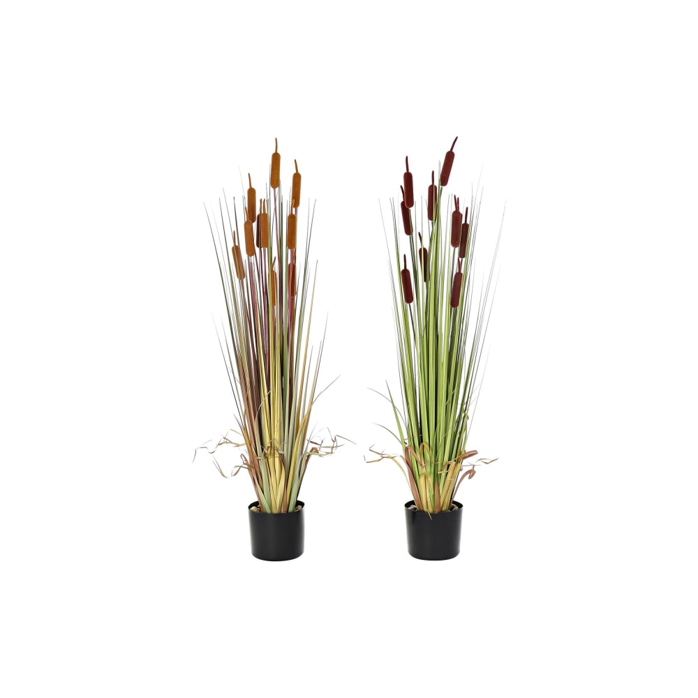 Lot 2 plantes roseau en pe et pvc rouge 40x40x120 cm — vue 3