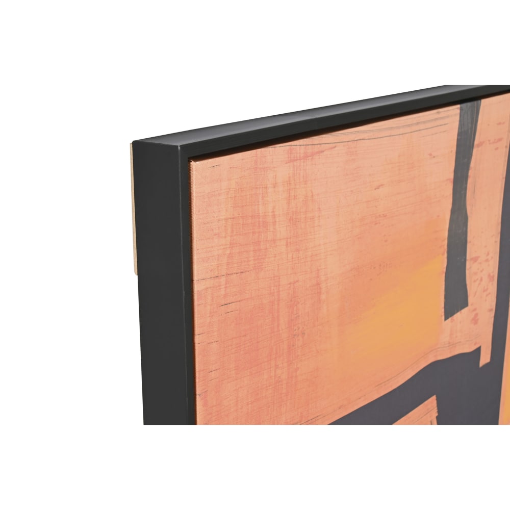Lot 2 tableaux abstraits en tissu orange 103x4x143 cm — vue 4