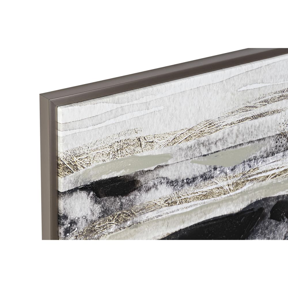 Lot 4 tableaux abstraits en tissu noir 79x2x79 cm — vue 4