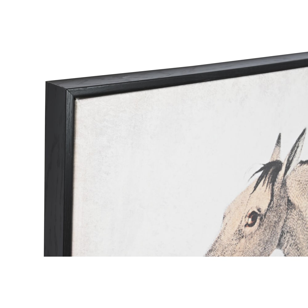 Ensemble de 3 tableaux cheval encadrés en tissu gris 180x4x120 cm — vue 4