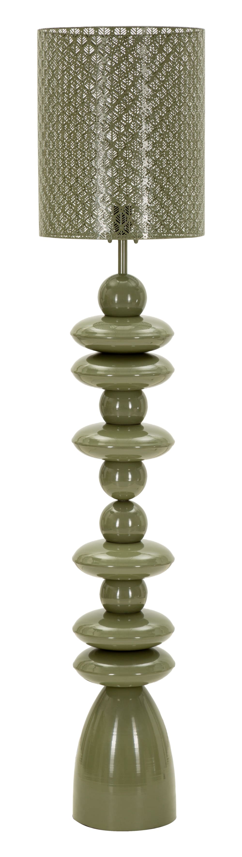 Lampadaire en métal avec abat-jour sculpté, ø 33 x 160 cm