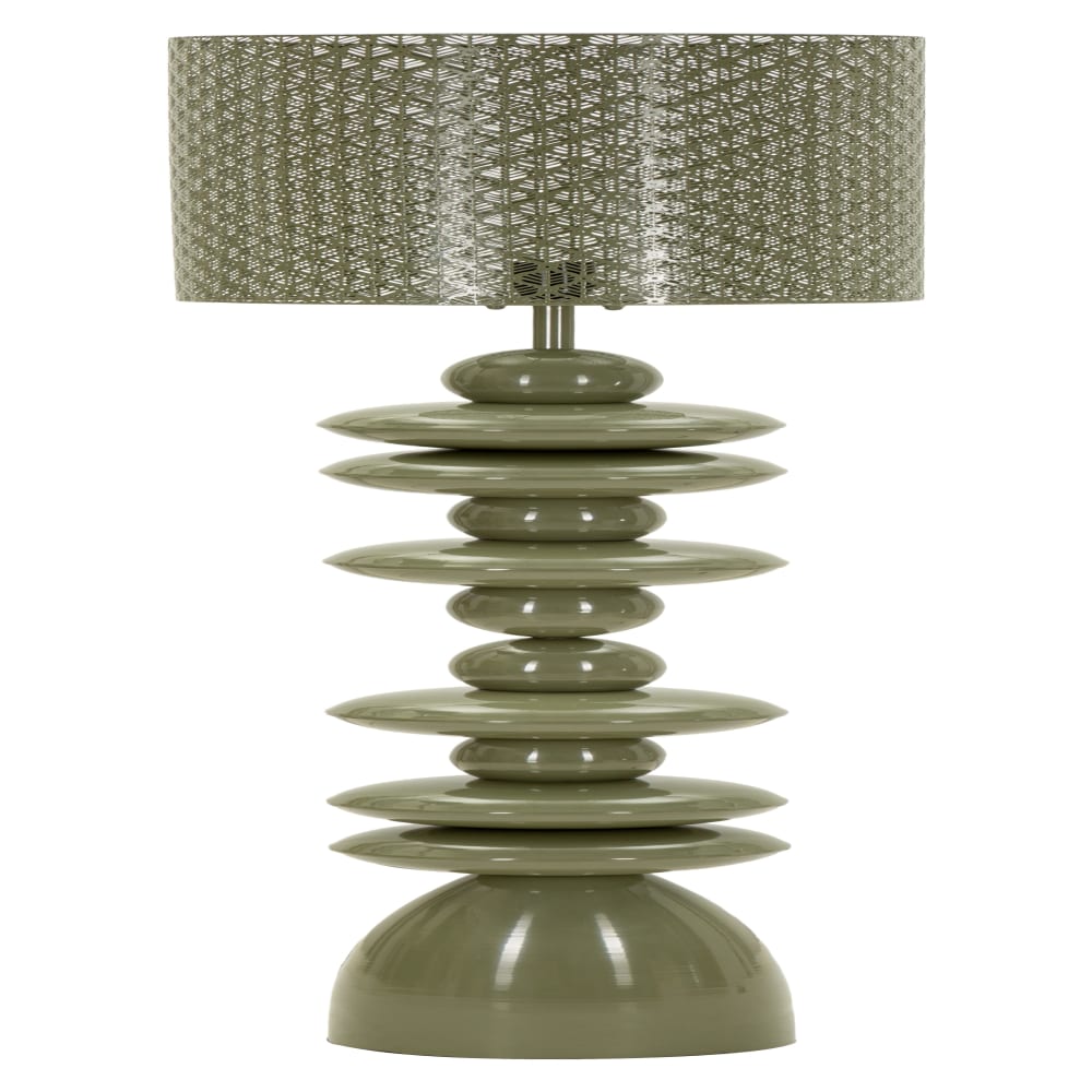 Stehlampe aus Metall mit geschnitztem Lampenschirm, ø 33 x 160 cm
