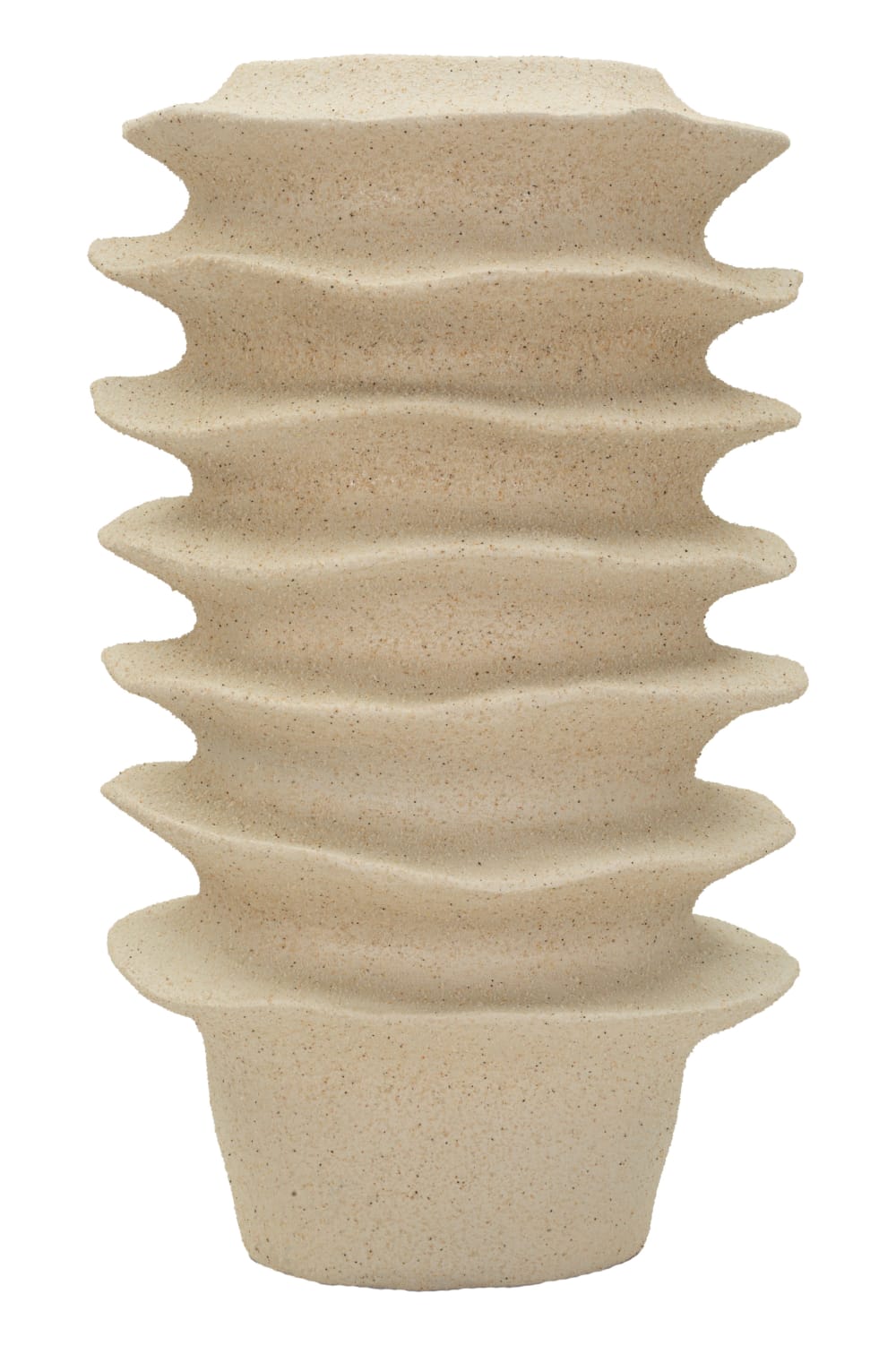Vase im Japandi-Stil mit Wellenbandmotiv, Ø 29 x 49 cm - Maisons