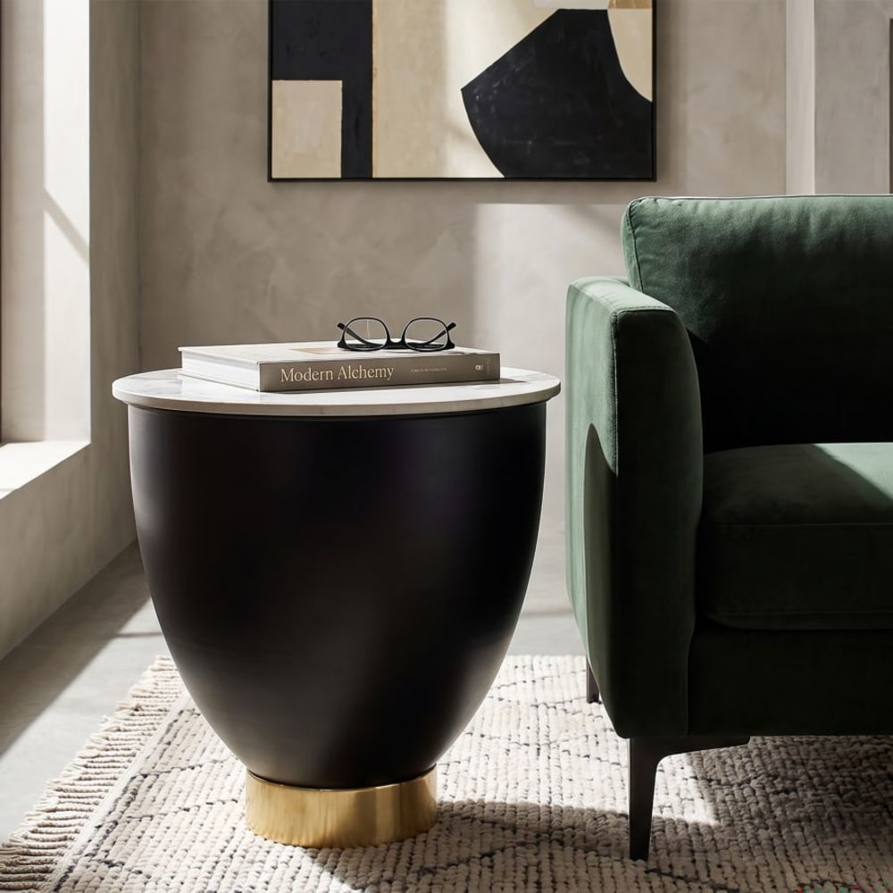 Mauro Ferretti Moderner Glamour-Couchtisch cm ø 48x47 Mehrfarbig Keramik