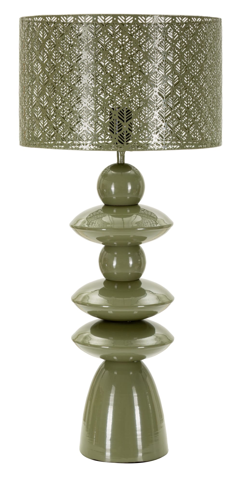 Lampe de table en métal avec abat-jour sculpté, ø 33 x 71 cm