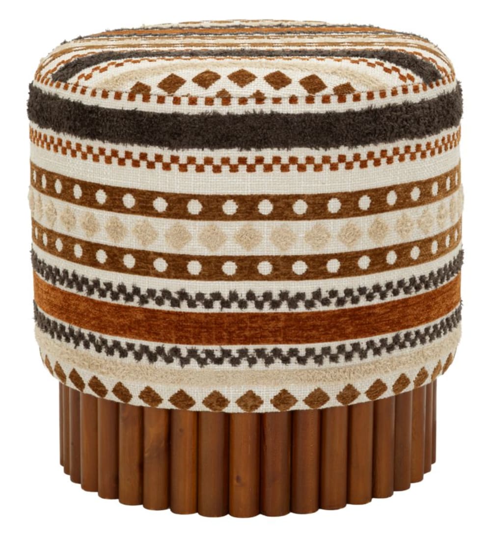 Pouf ethnique multicolore ø 40x40 cm