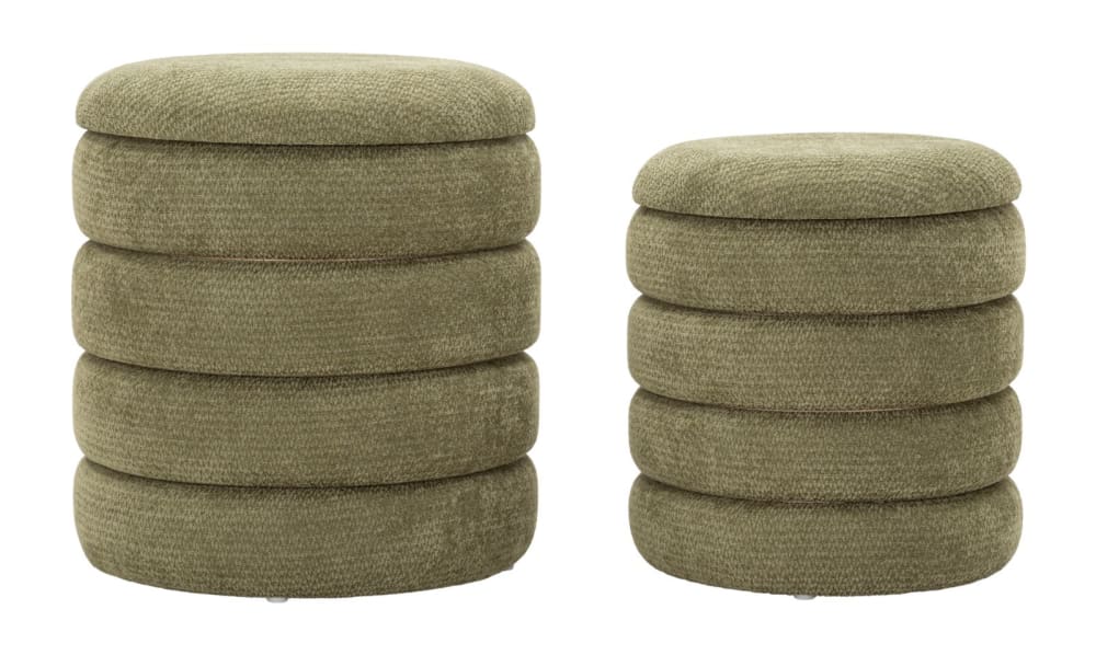 Ensemble de 2 poufs de style nordique ø 44x47-35x39 cm