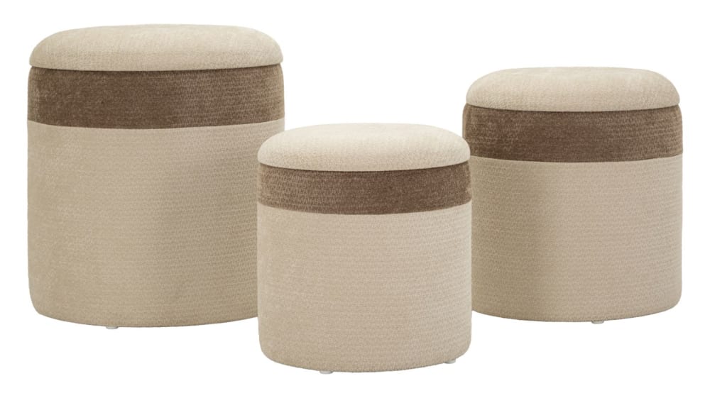 Ensemble de 3 poufs de rangement de style nordique