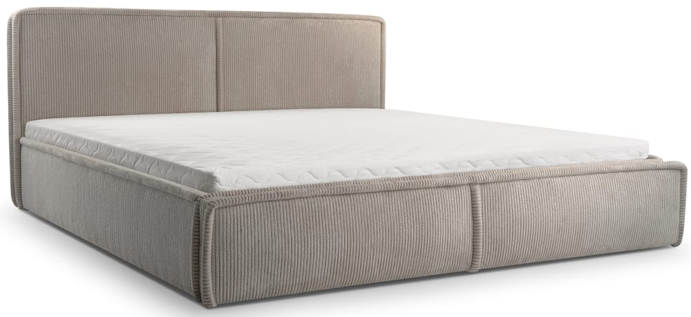 Selsey Polsterbett mit Bettkasten, hellbeiger Cordstoff, 160x200cm style modern - -