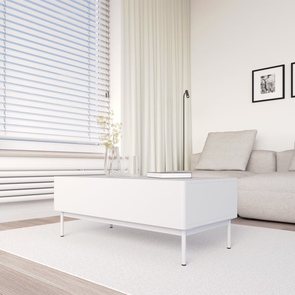 Couchtisch mit zwei Klappen, weiß, 100x53 cm - Maisons Du Monde