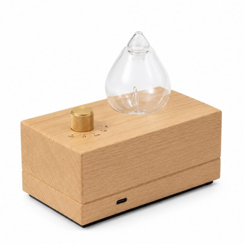 Diffuseur d'huiles essentielles nomade venturi en bois fsc et verre