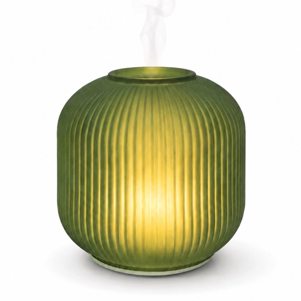 Diffuseur d'huiles essentielles en verre mat sauge, led multicolore
