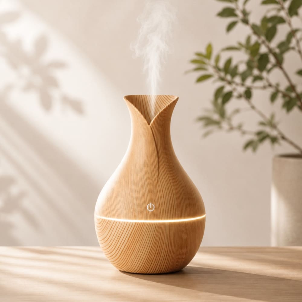 Aroma Diffuser kompakt mit USB in Holzoptik, LED - Maisons Du