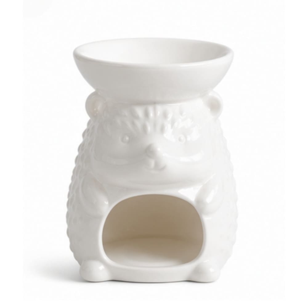 Brûle-parfum hérisson en céramique émaillée blanche, coupelle 40 ml Brûle-parfum hérisson en céramique émaillée blanche, coupelle 40 ml