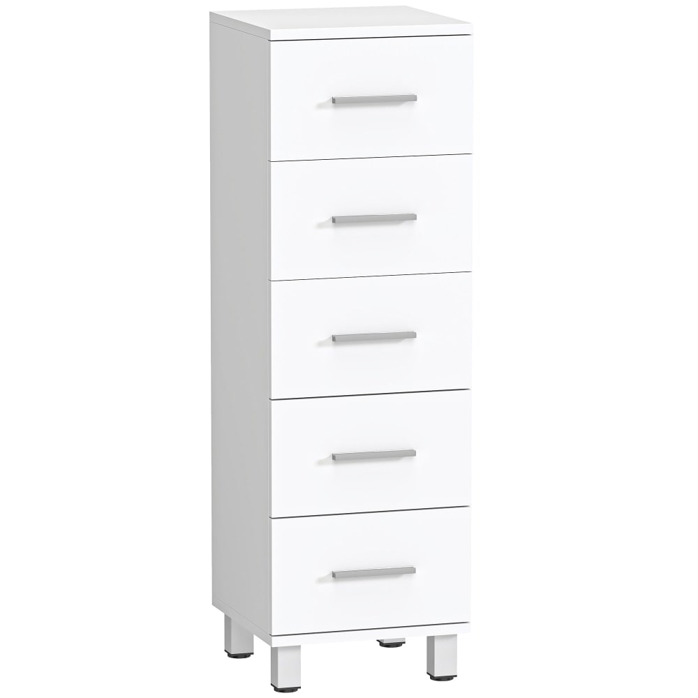 Meuble de salle de bain 5 tiroirs bois blanc
