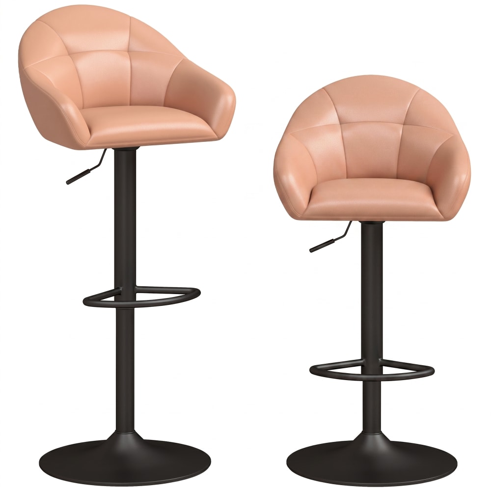 Lot de 2 tabourets de bar hauteur réglables pivotant 360° métal marron Lot de 2 tabourets de bar hauteur réglables pivotant 360° métal marron