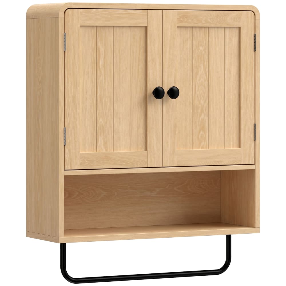 Armoire murale de salle de bain 2 portes bois chêne
