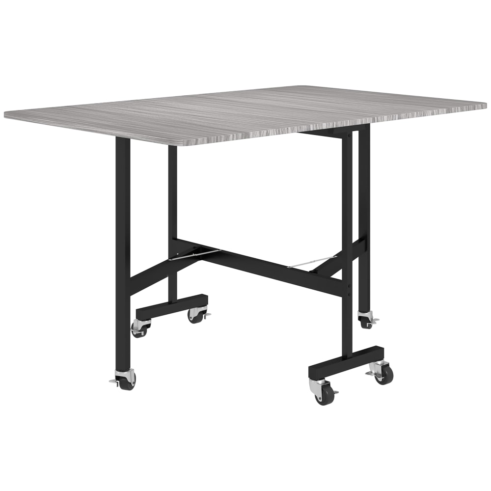 Table à manger pliante pour 4-6 personnes bois gris