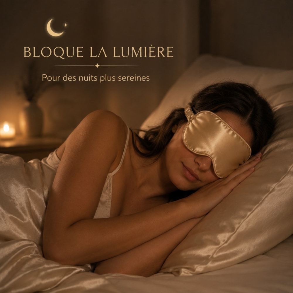 Schlafmaske aus Satin in Seidenoptik Champagnergold - Maisons Du