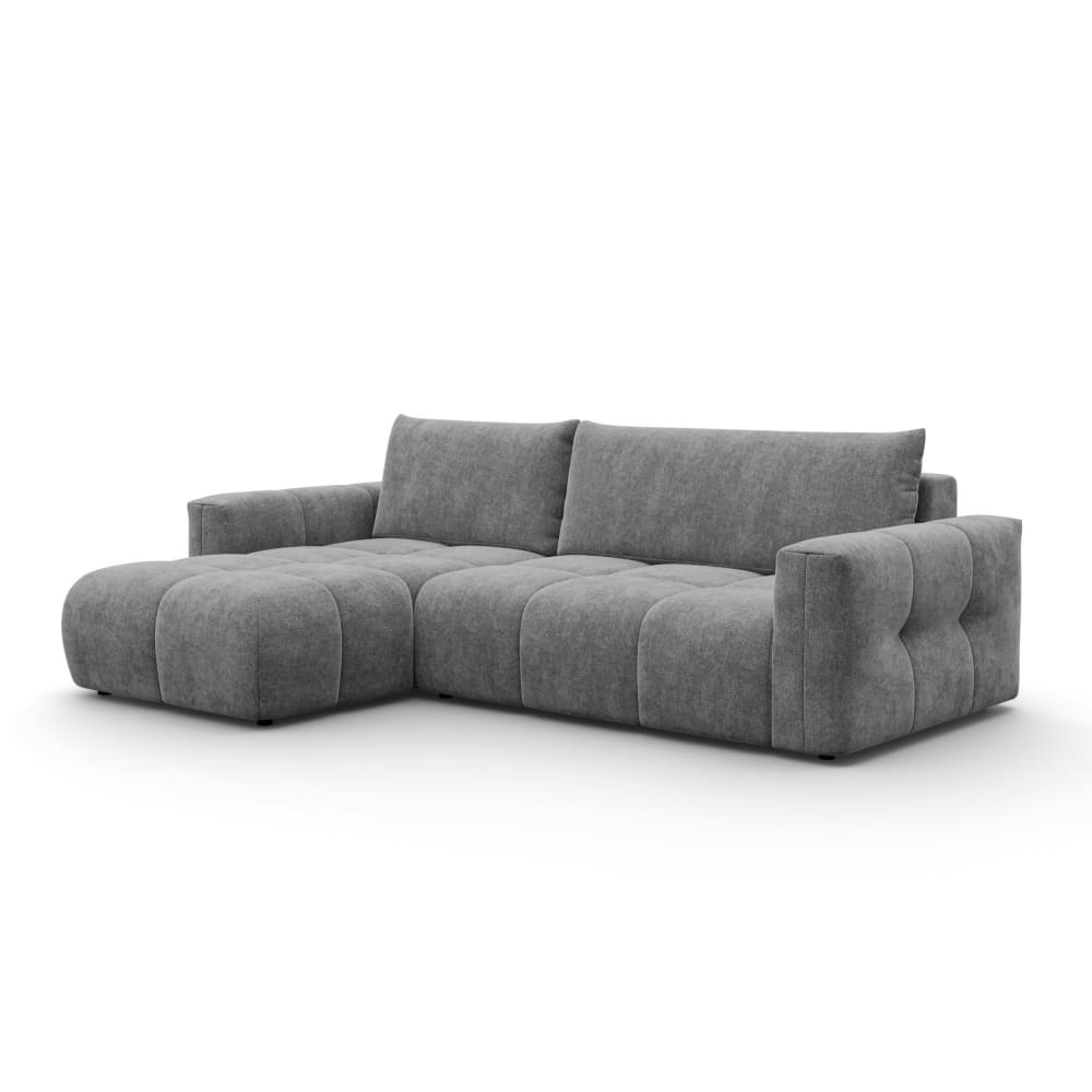 Canapé d'angle 4 places gauche, tissu gris Canapé d'angle 4 places gauche, tissu gris